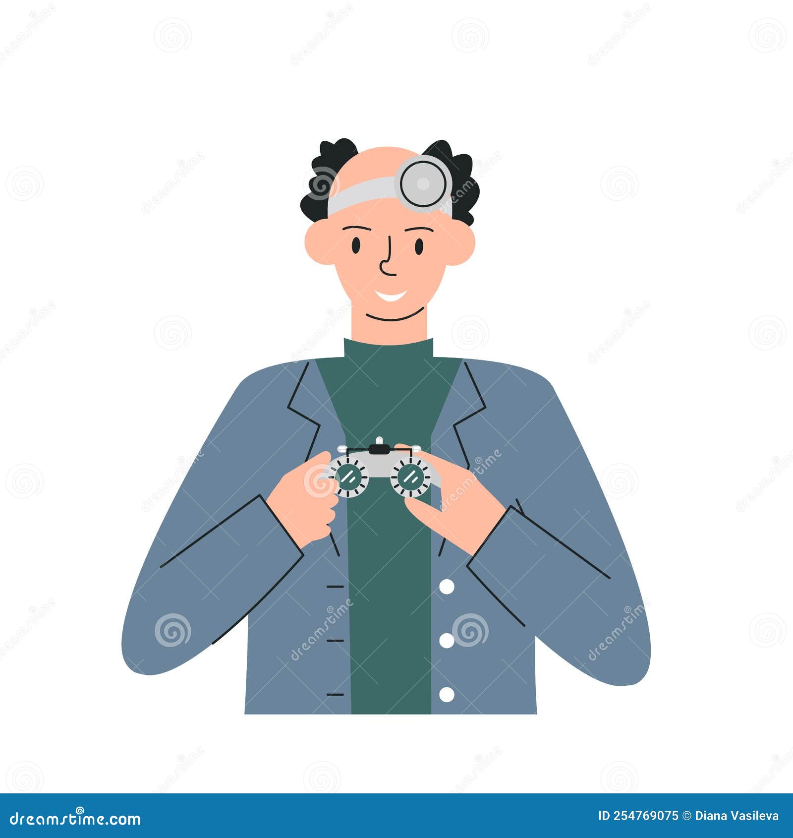Doctor Diagnosing Eyesight Check Eye Vision Acuity Stock Vector doctor-diagnosing-eyesight-check-eye-vision-acuity-stock-vector