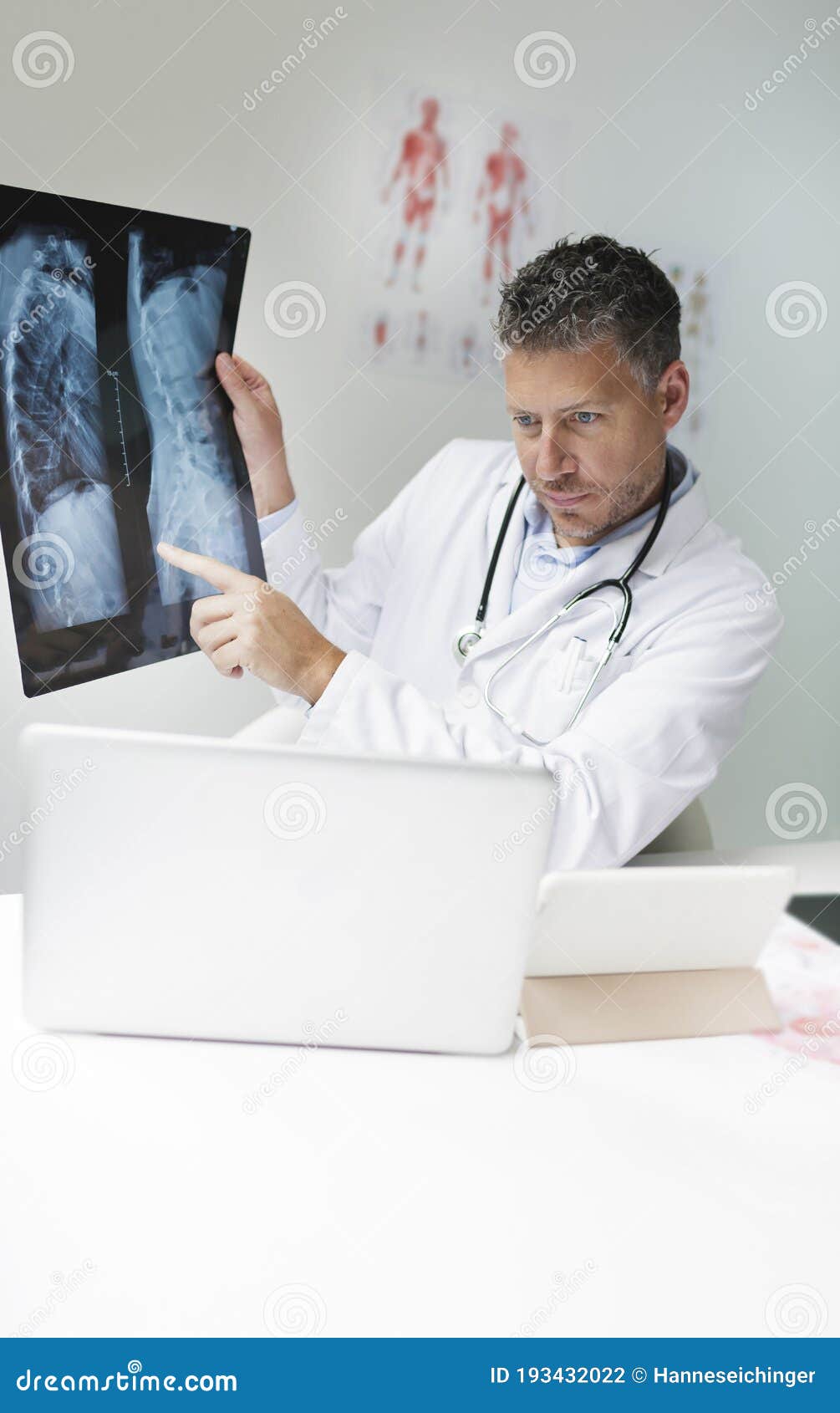 Doctor Discusses X-ray Image Via Video Conference with His Patient in His  Practice Stock Photo - Image of online, computer: 193432022