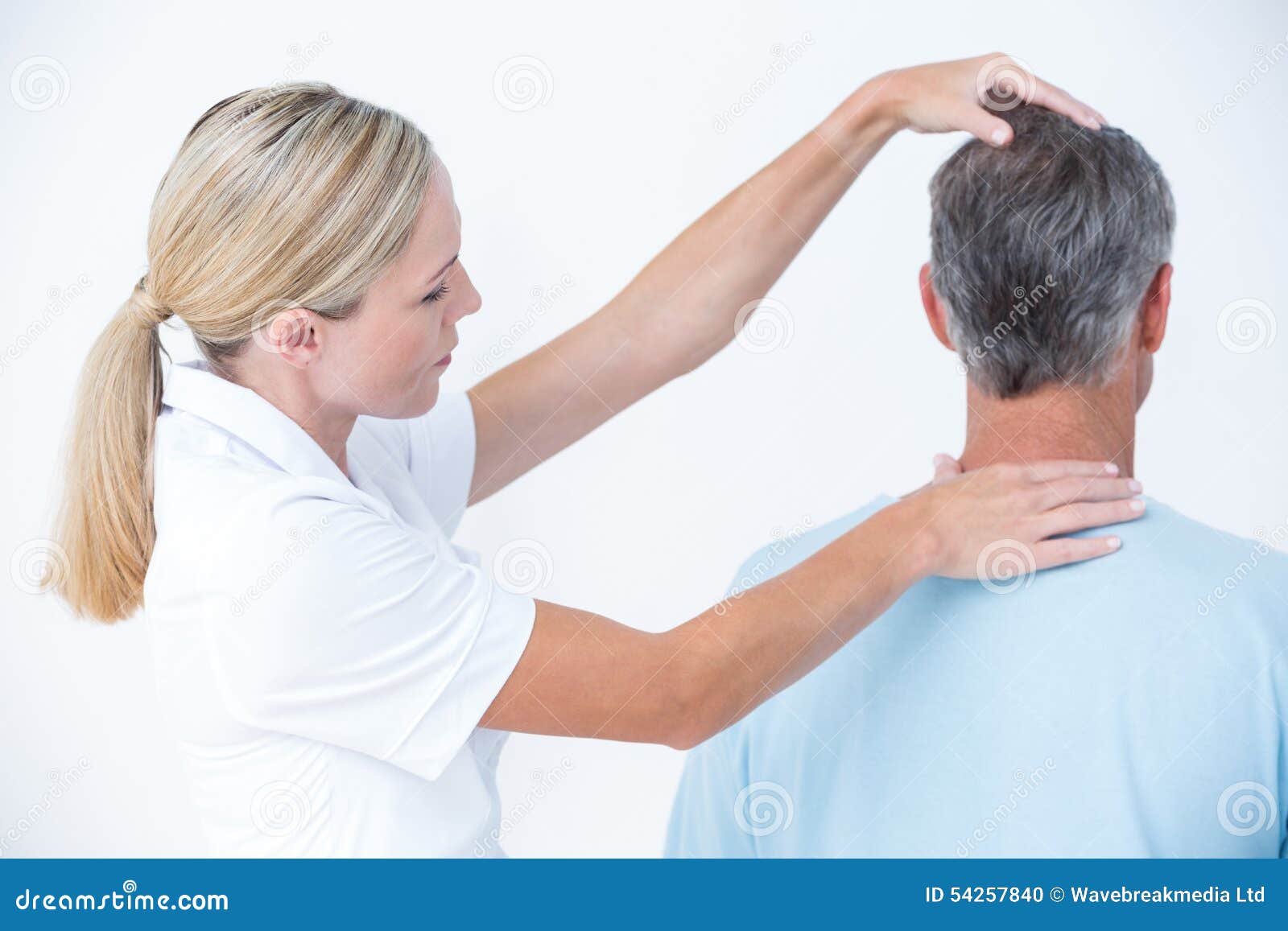 Doctor Doing a Neck Adjustment Stock Photo Image of chiropractor