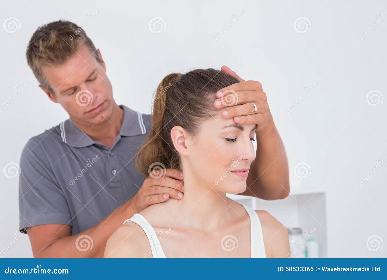 Doctor Doing Neck Adjustment Stock Photo Image of care, cure 60533366