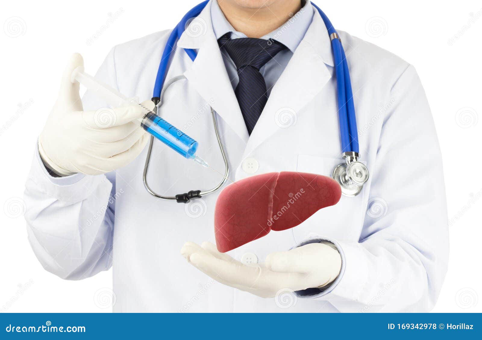 doctor drug injected on liver