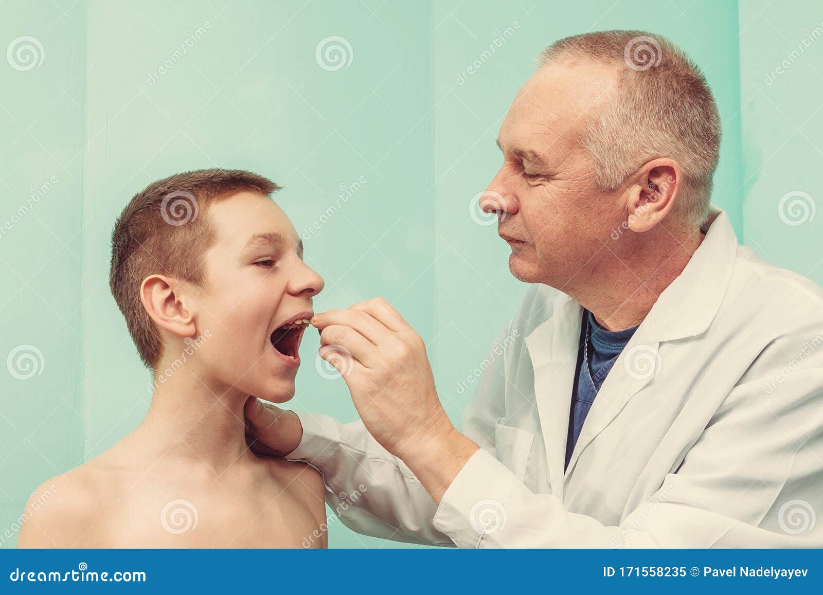 Doctor Examining Patient S Mouth Stock Image Image of clinic, medical
