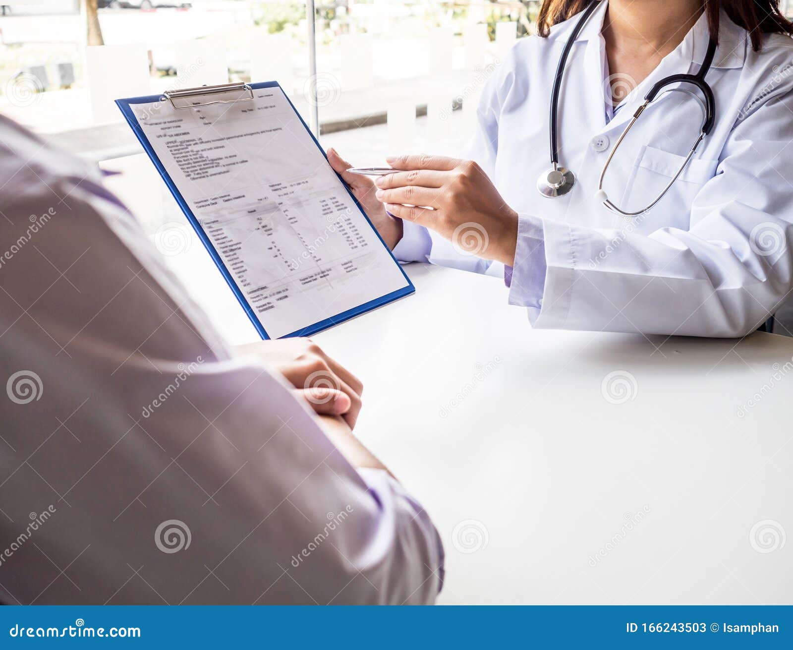 the doctor explained the health examination results to the patient