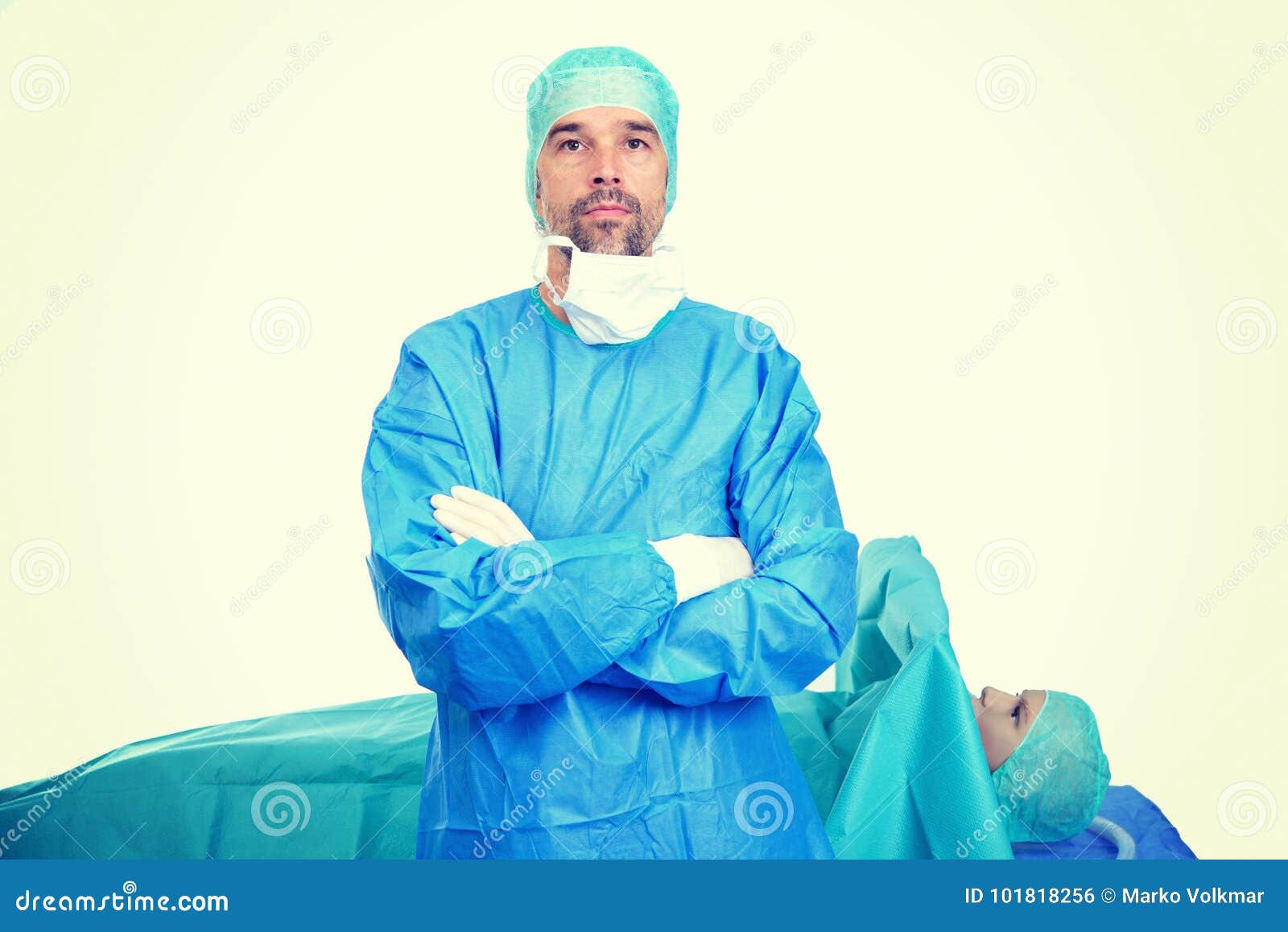 Doctor in Front of Endoscopy Surgery Scene Stock Photo Image of
