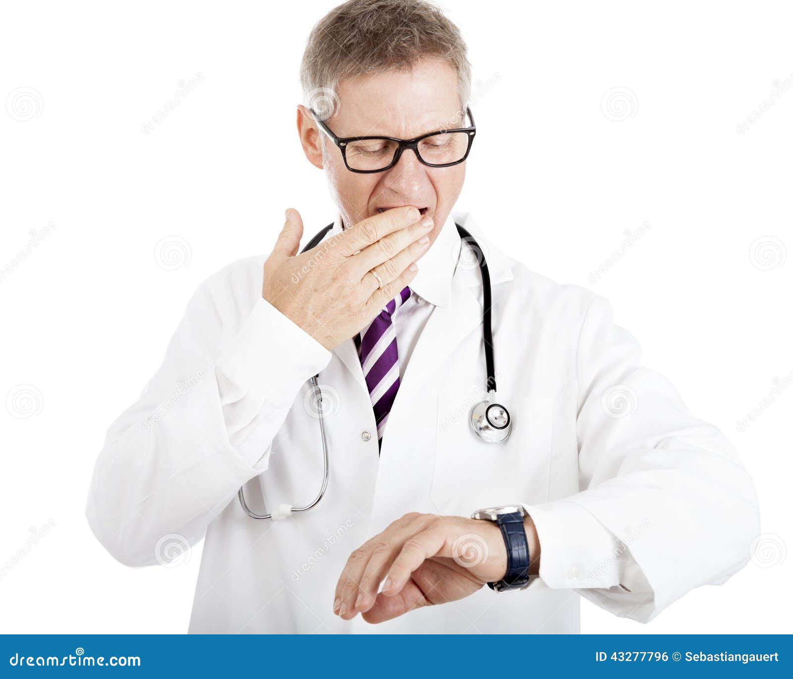 doctor gesturing at his watch