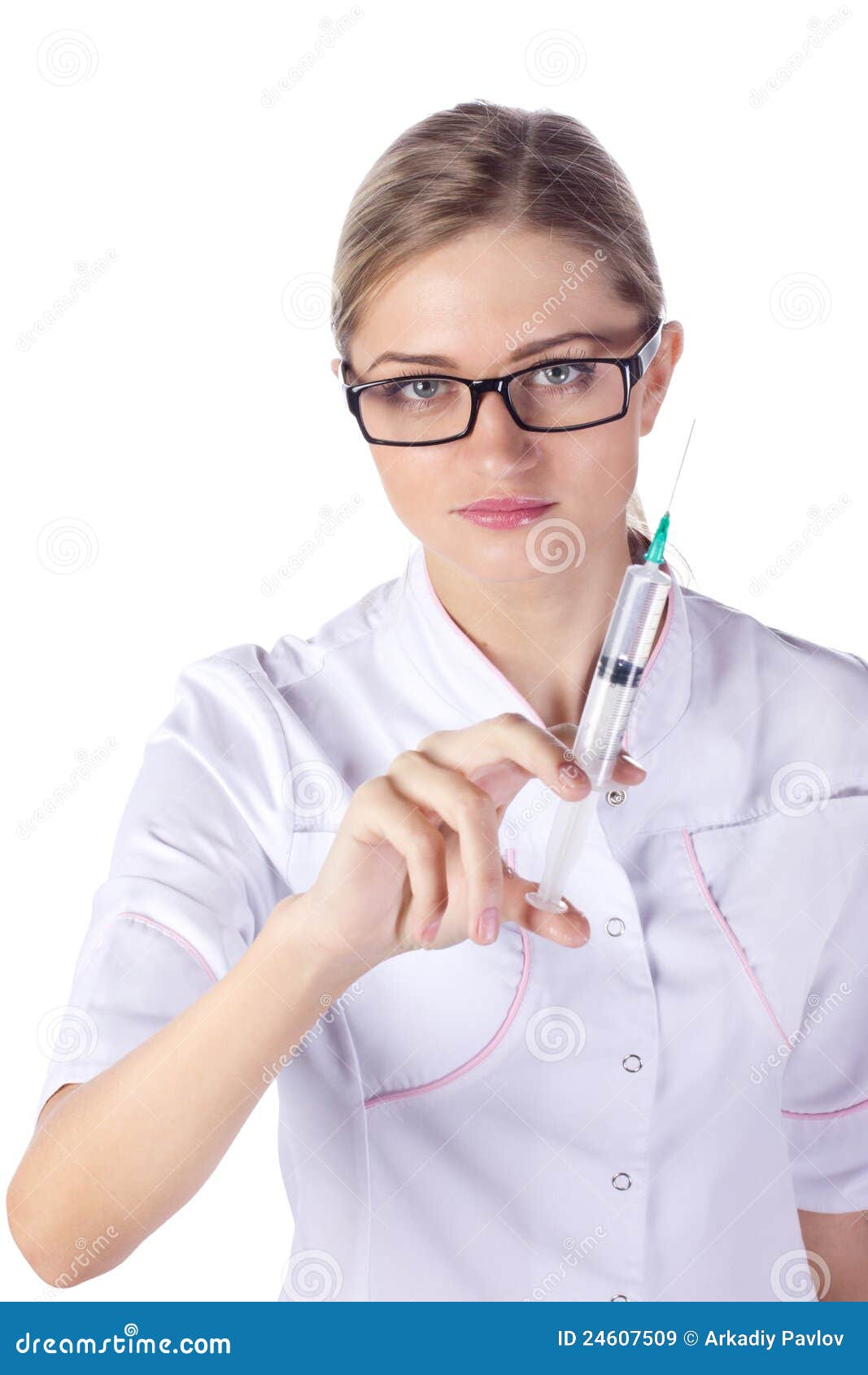 Doctor, Girl, Syringe Injection Stock Image Image of female