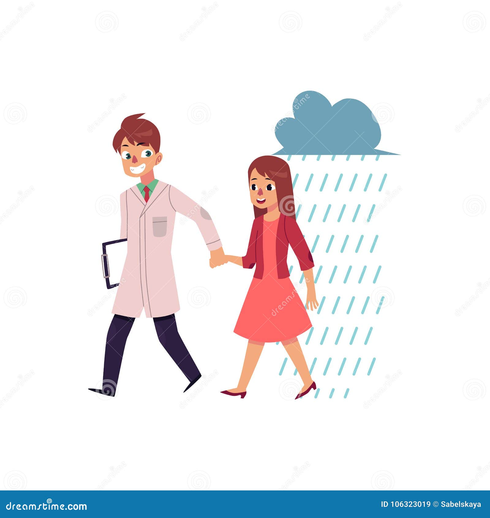 Doctor Helping Young Woman To Cope with Depression Stock Vector