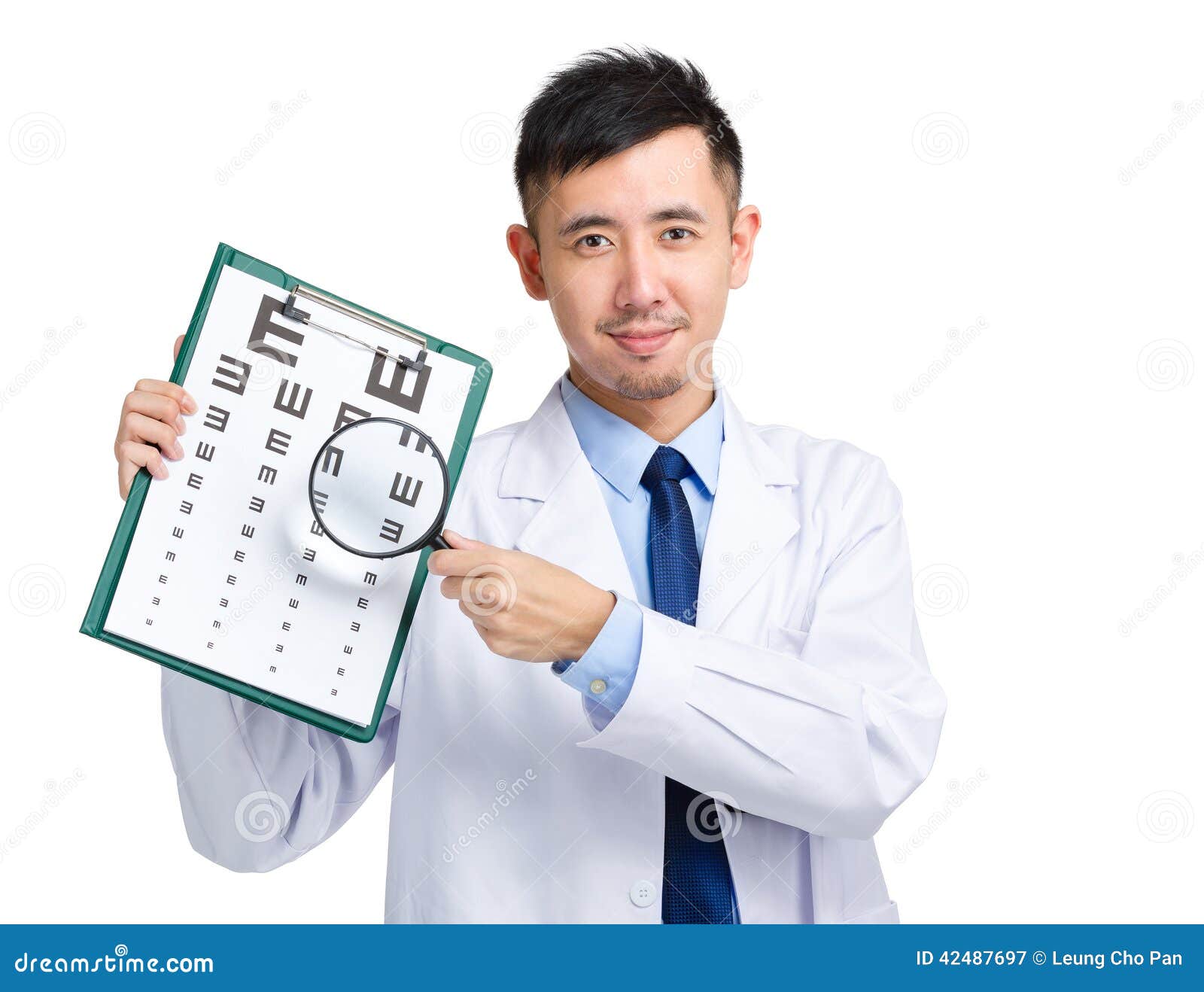 Doctor Hold with Eye Chart and Magnifying Glass Stock Image Image of