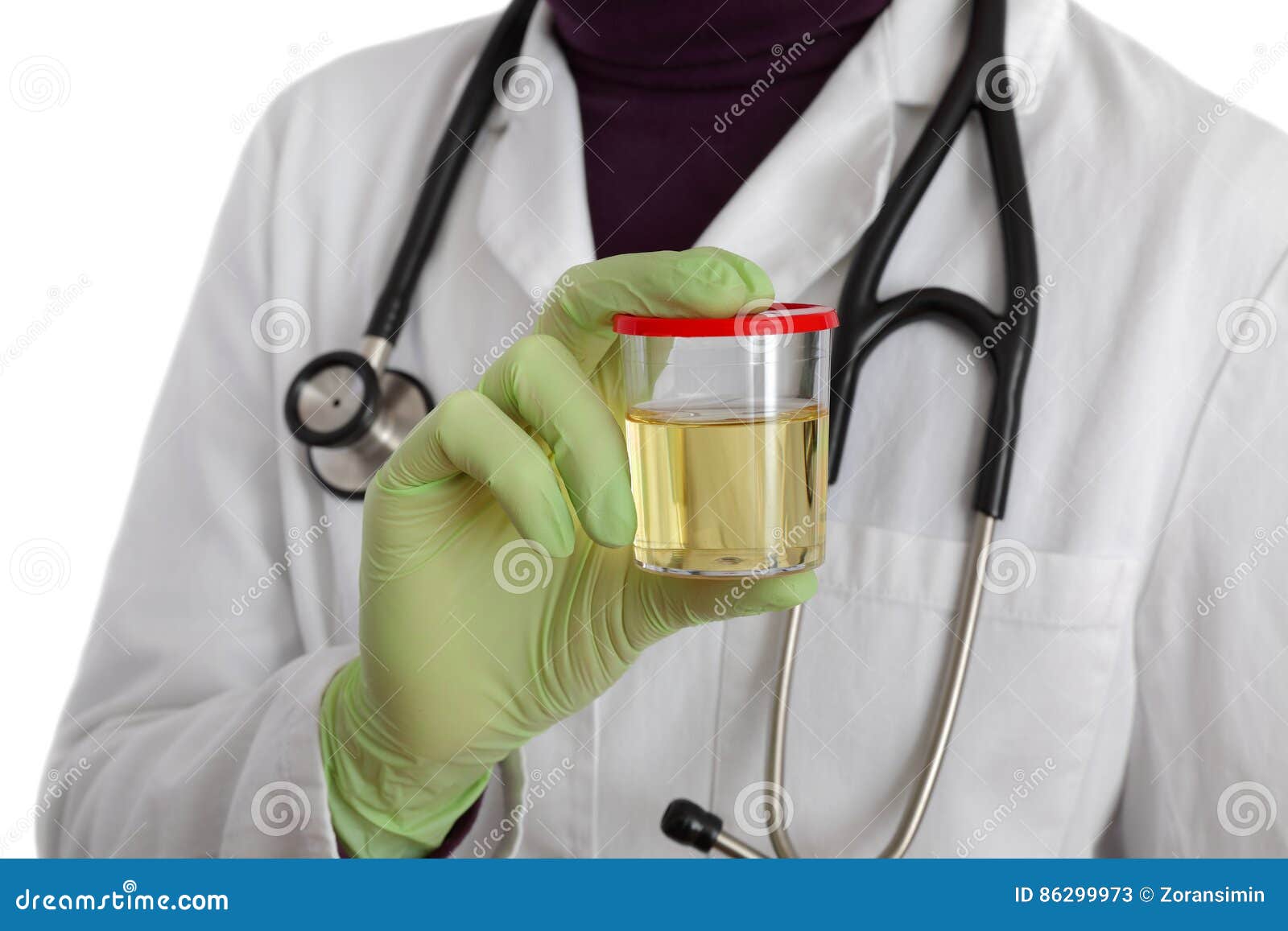 Doctor hold urine sample stock image. Image of medicine 86299973