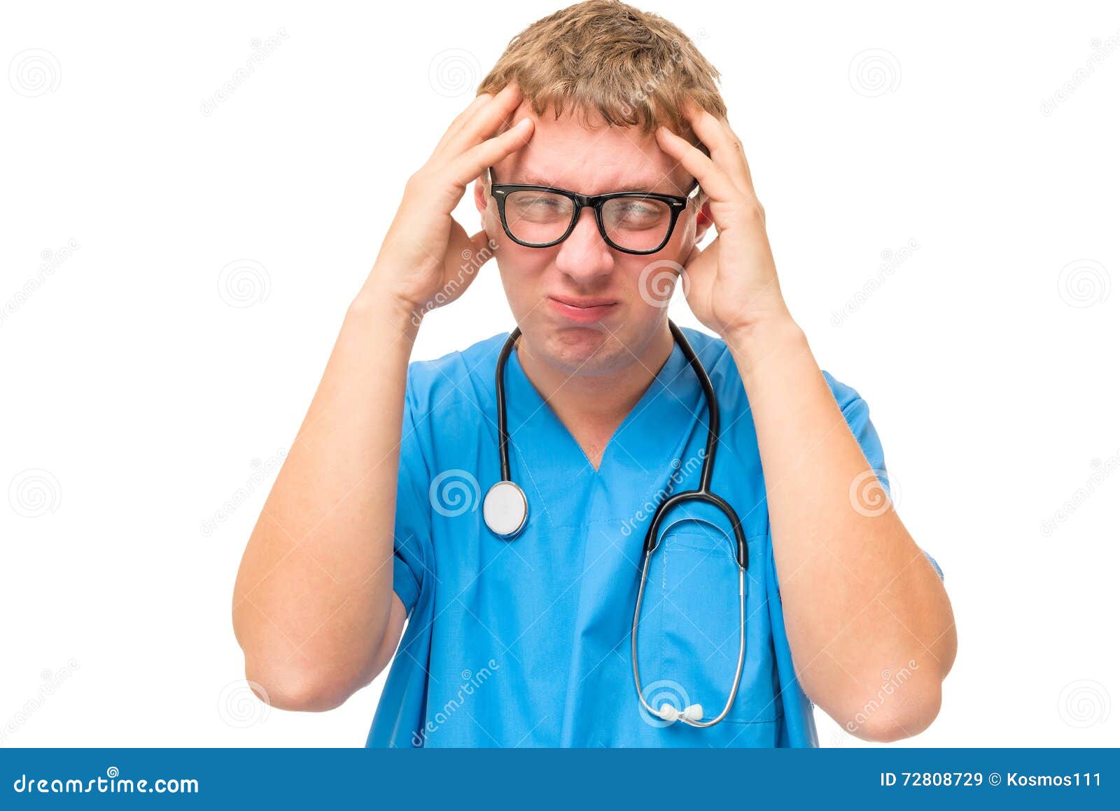 Doctor Holding Hands Aching Head Stock Image Image of medical, hand