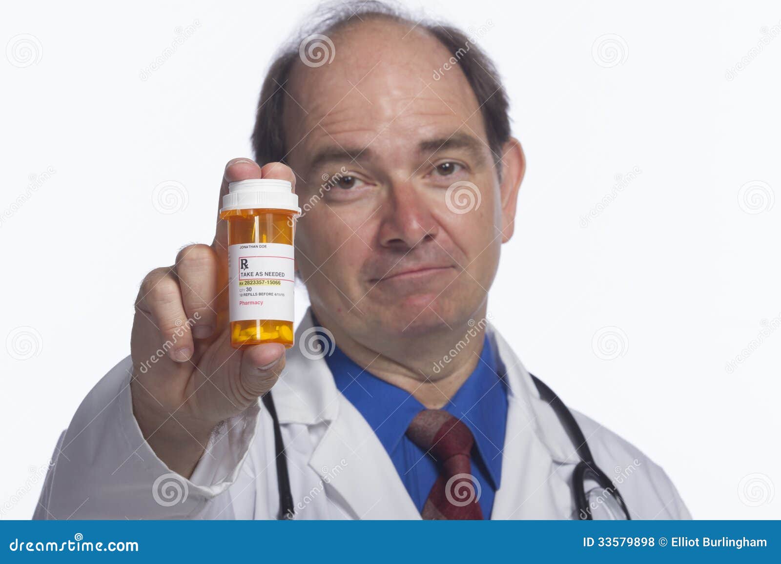 Doctor Holding Prescription Bottle, Horizontal Stock Photo - Image of ...