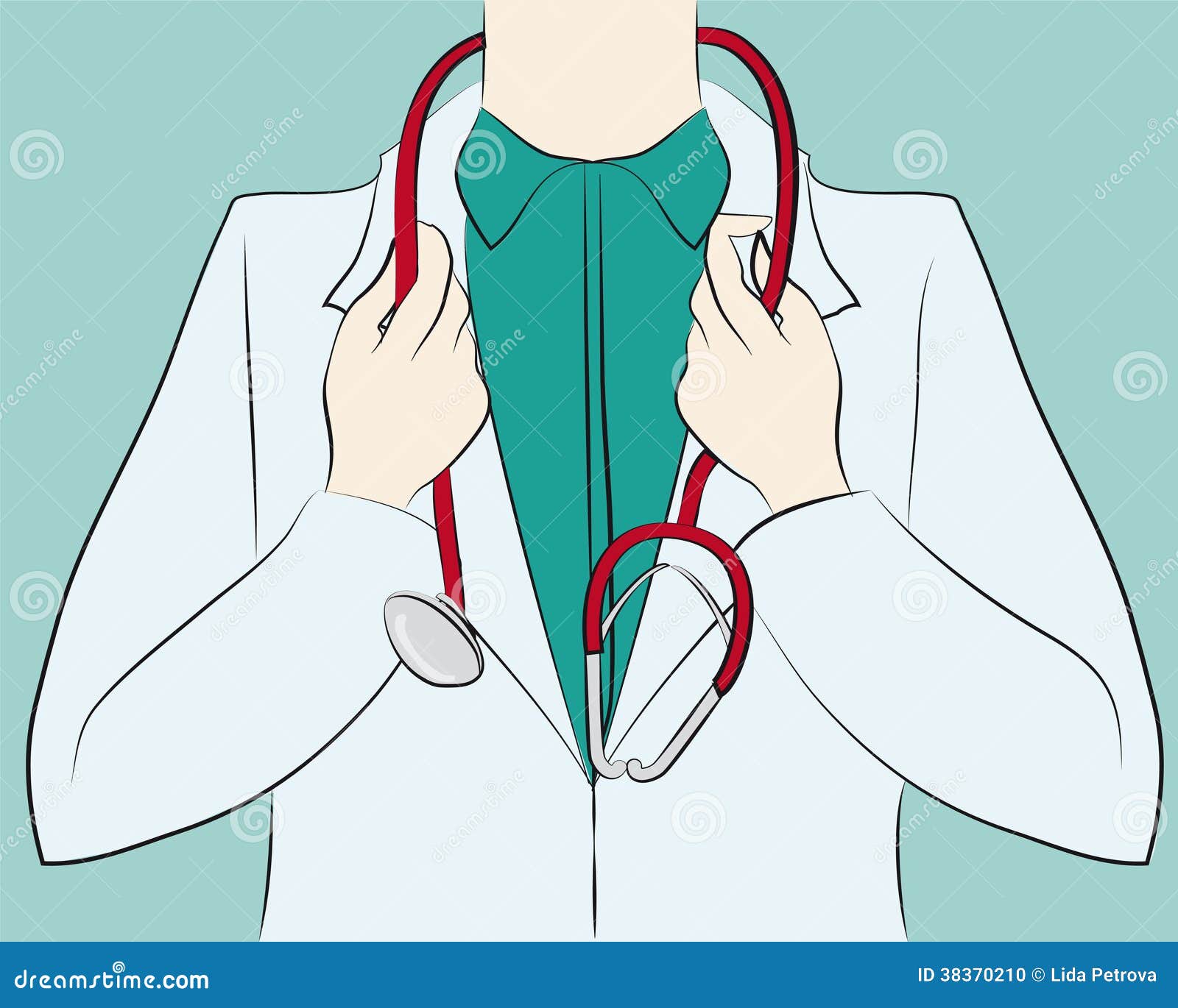 Doctor Holding a Stethoscope Stock Vector Illustration of uniform