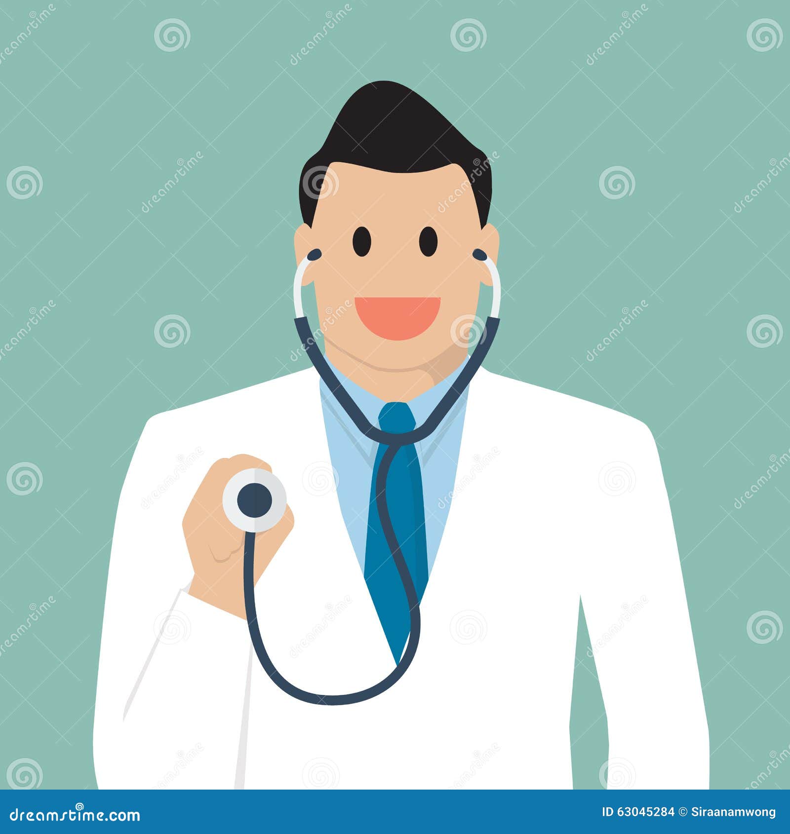 Doctor holding stethoscope stock vector. Illustration of check 63045284