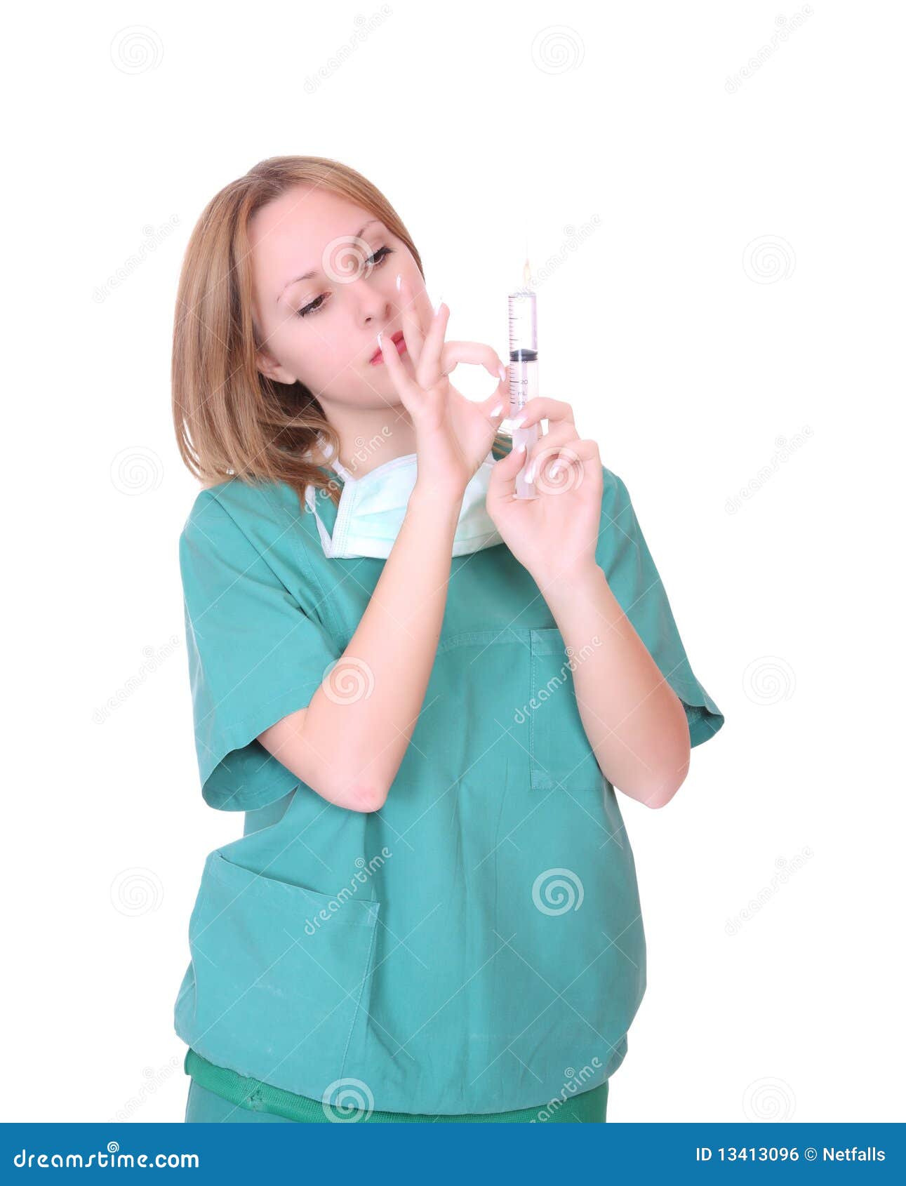 Doctor holding syringe stock photo. Image of closeup 13413096