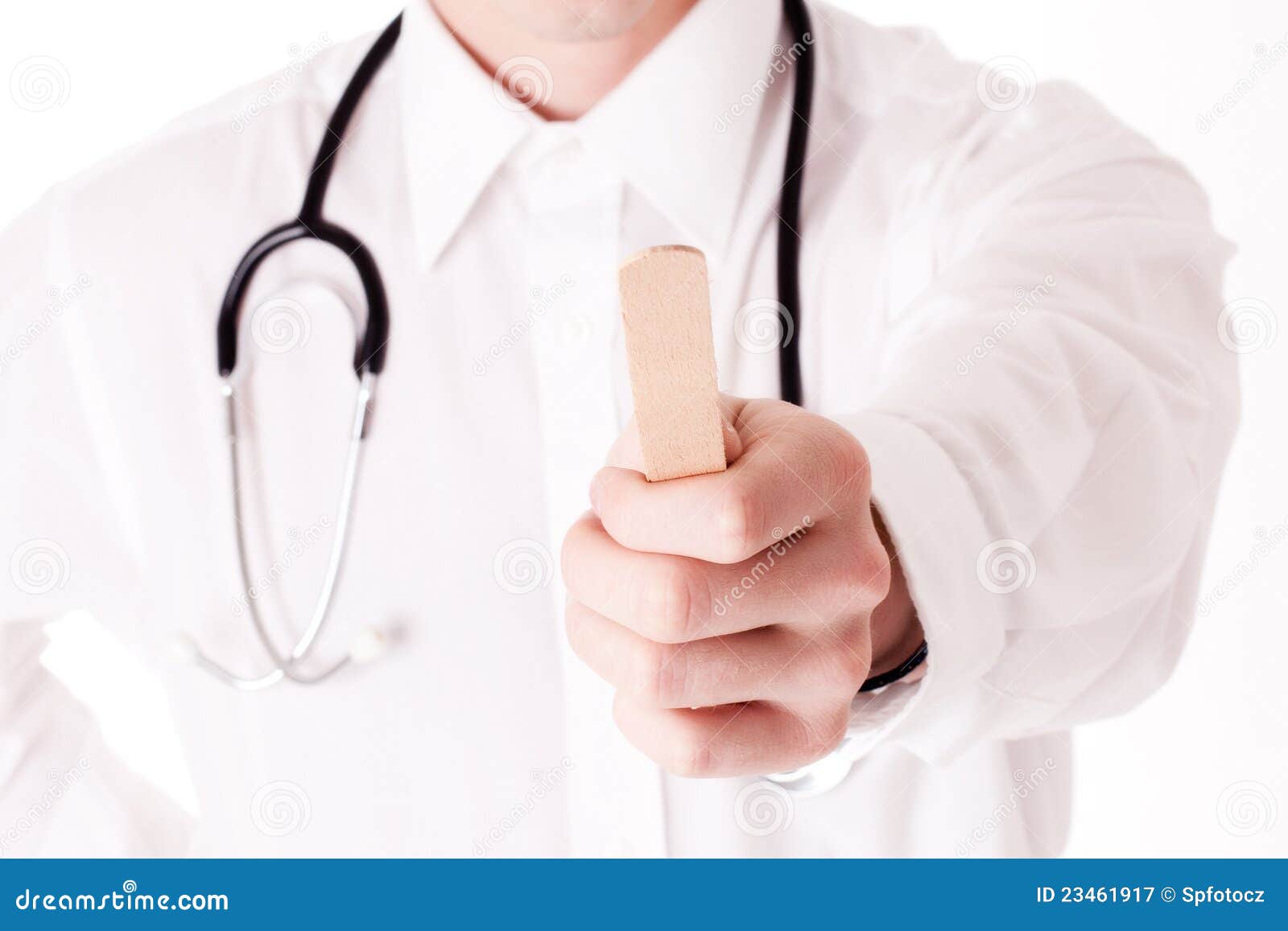 Doctor Holding Tongue Depressor Stock Image Image of dress, medicine