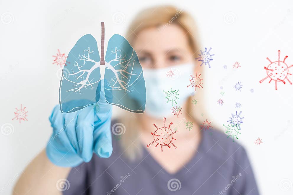 The Doctor Holds the Lungs Organ Symbol. Awareness of Lung Cancer