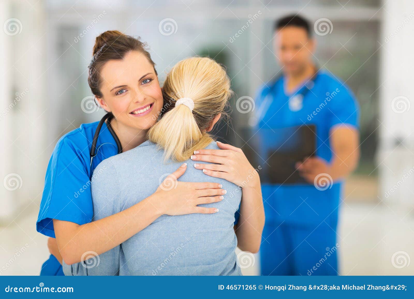 Doctor hugging patient stock image. Image of consultant 46571265