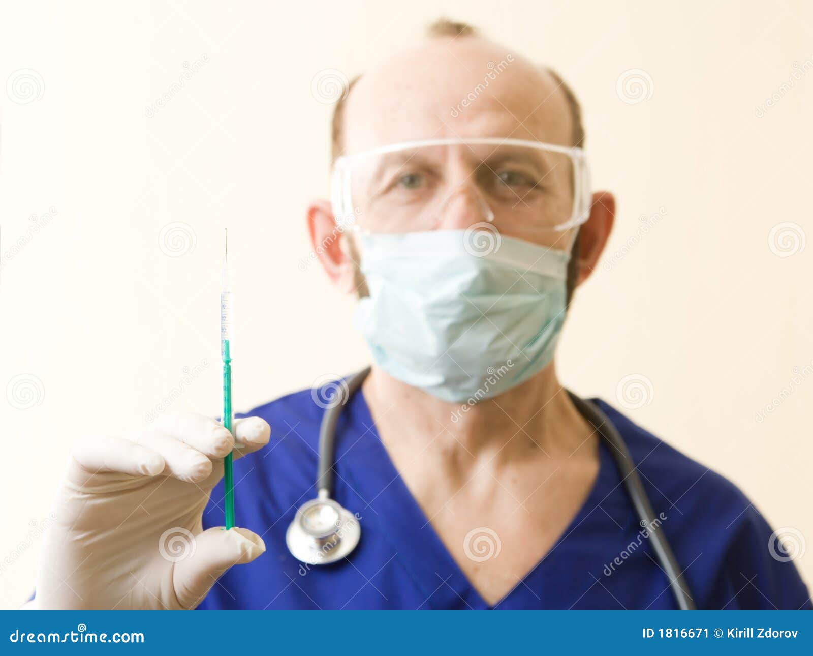 doctor with hypodermic needle