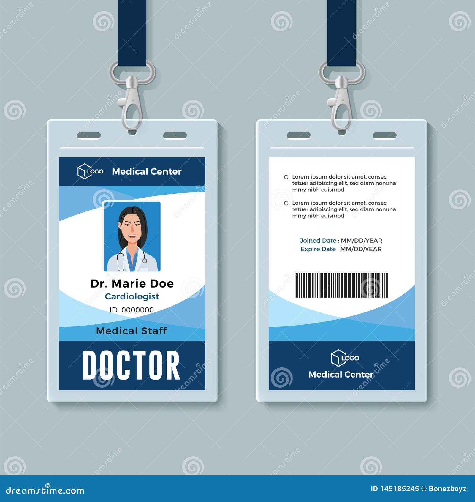 Doctor ID Badge. Medical Identity Card Design Template Stock With Hospital Id Card Template