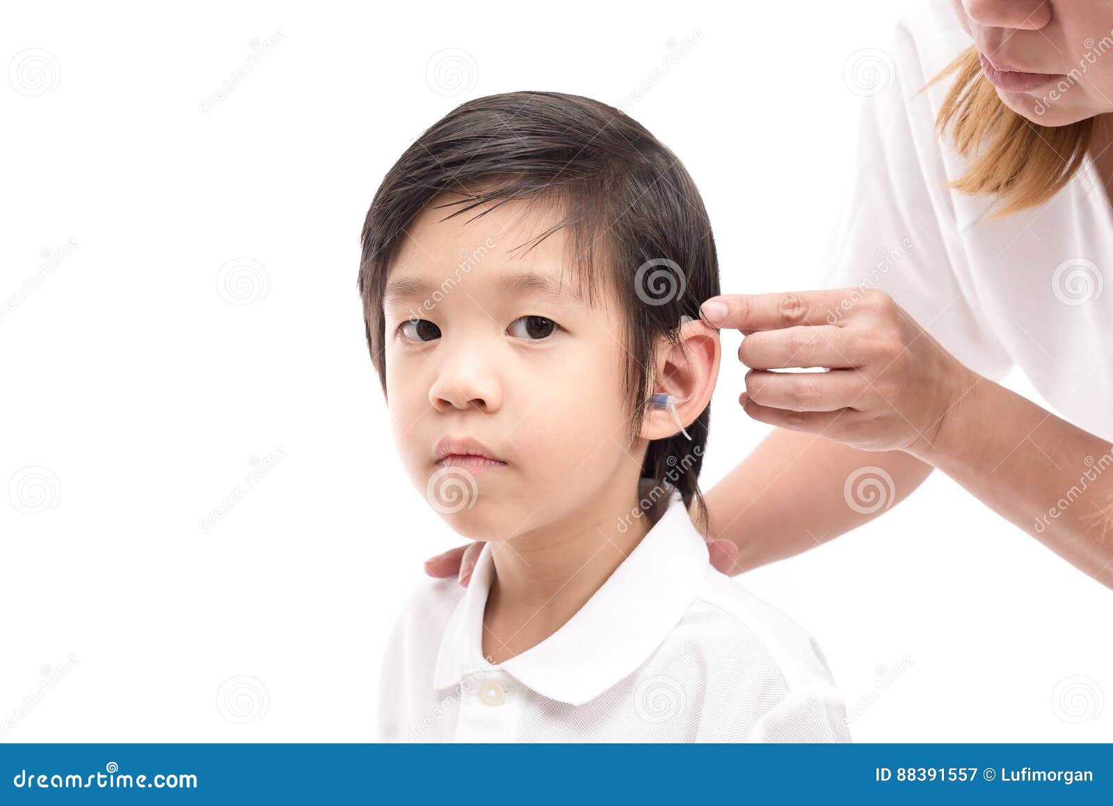 Doctor Inserting Hearing Aid Stock Image Image of hospital, clinic