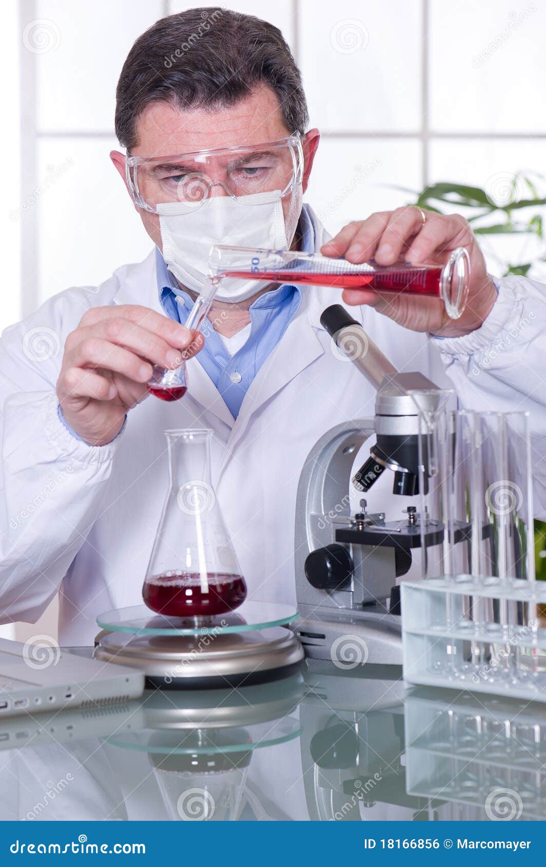 Doctor at laboratory stock photo. Image of bottle, instrument 18166856