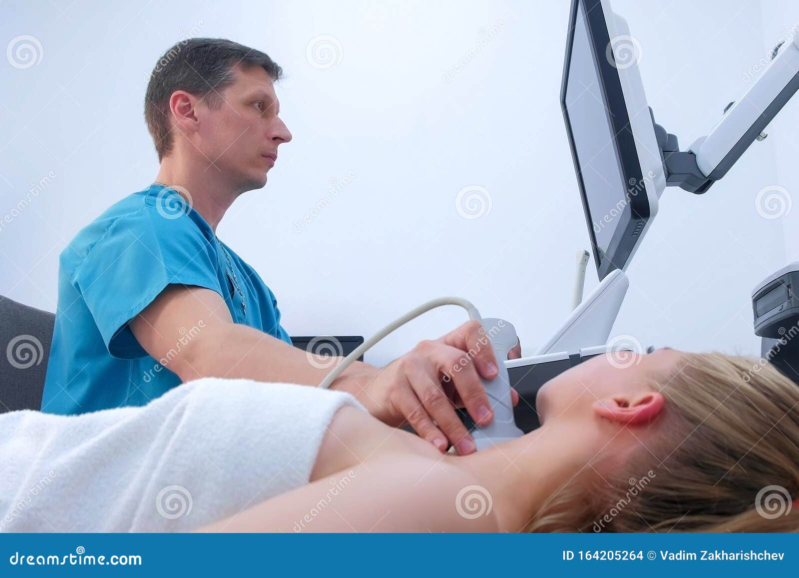 Ultrasonic Diagnostic Device During Emergency Surgery In The Operating ultrasonic-diagnostic-device-during-emergency-surgery-in-the-operating