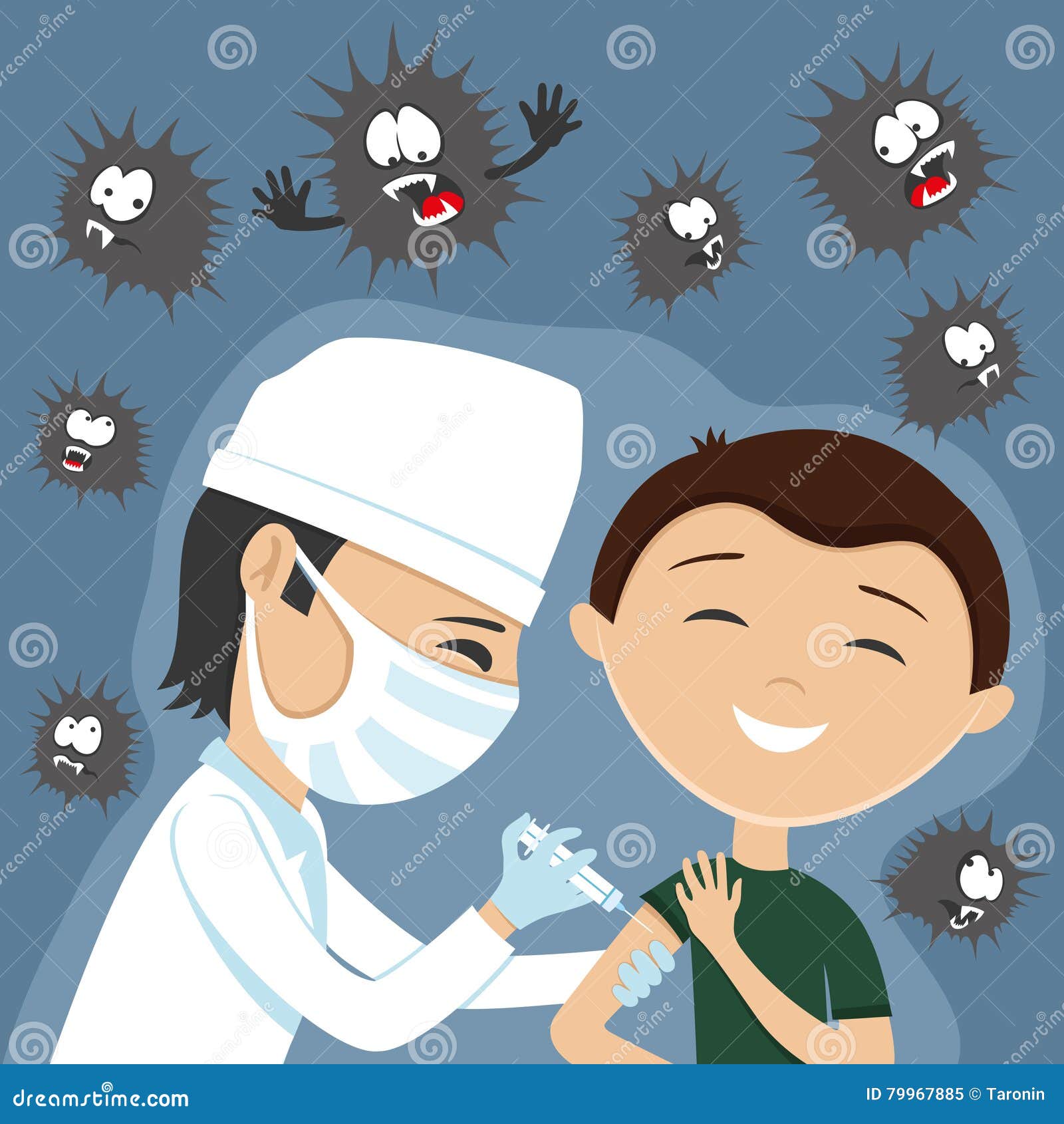 Doctor Makes Vaccination. Cartoon Vector | CartoonDealer.com #79967885