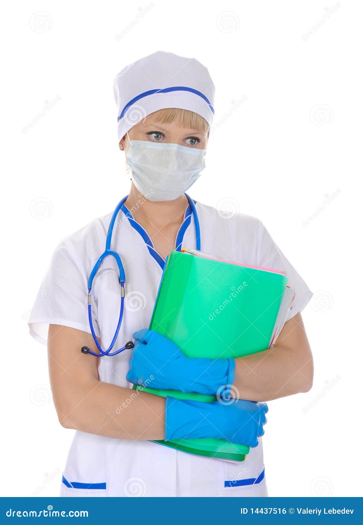 doctor in a mask with the documents.