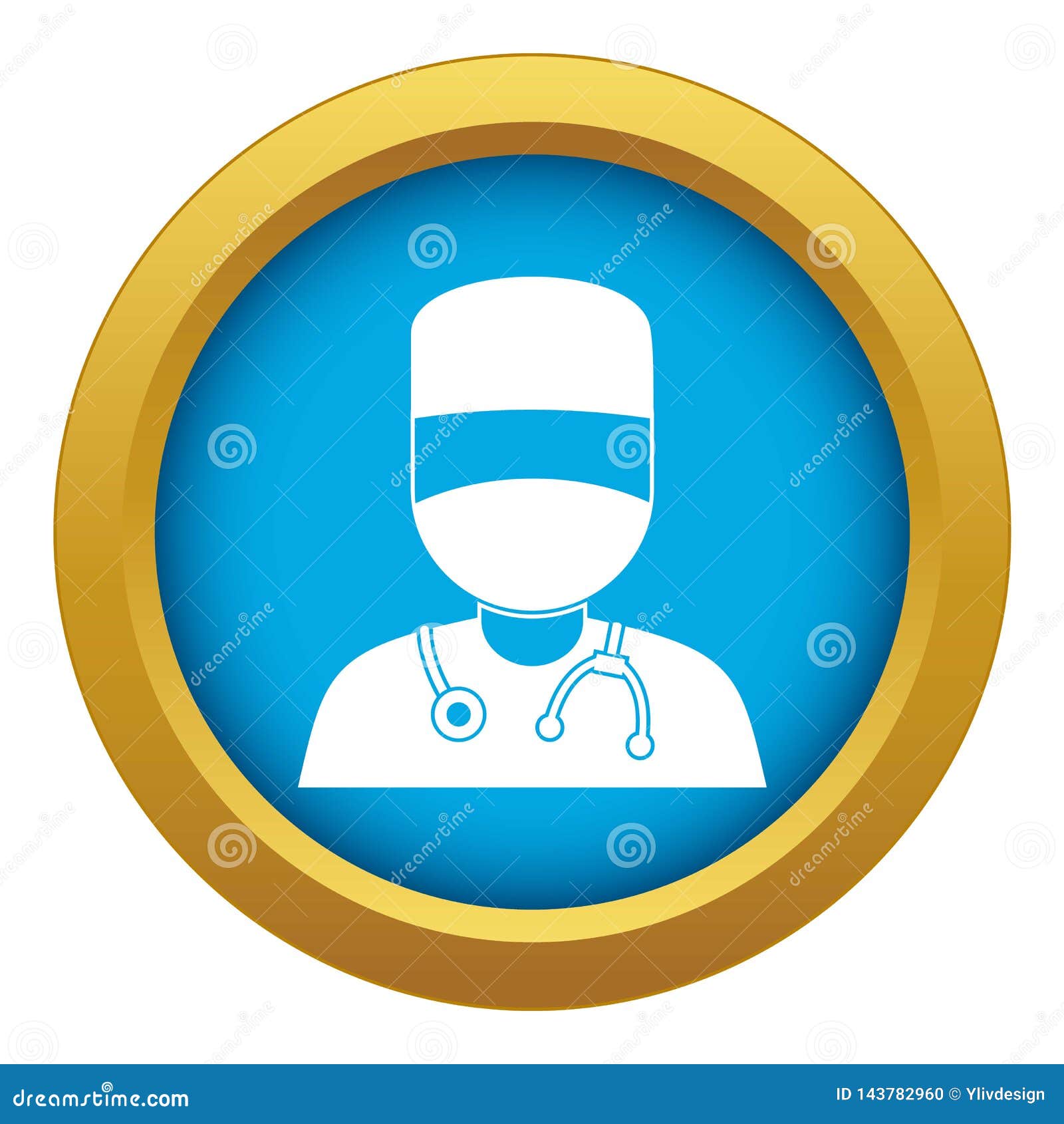 Download Doctor With Mask Icon Blue Vector Isolated Stock Vector - Illustration of profession, male ...
