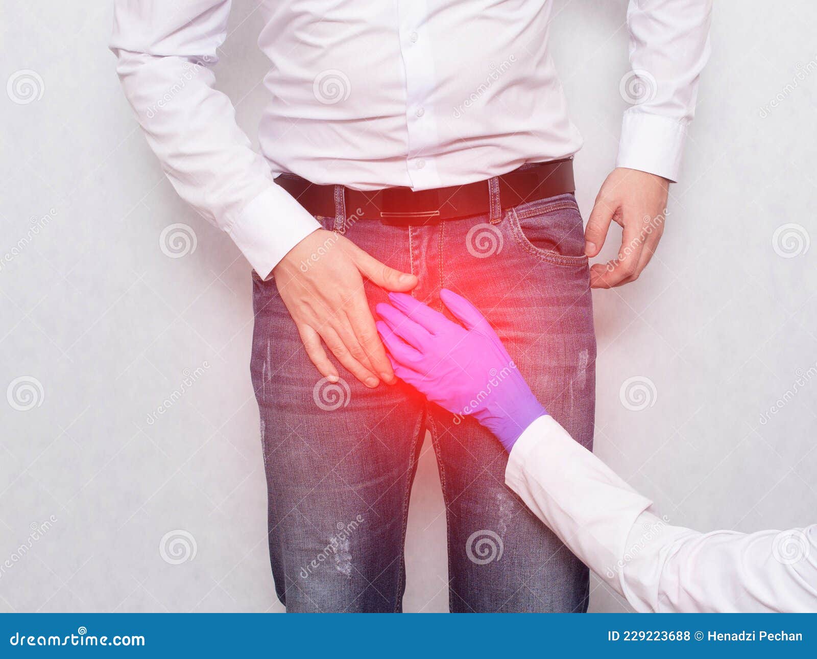A Doctor in a Medical Glove Holds on To the Groin Area of a Male Patient.  Concept of Genitourinary Diseases, Varicocele Stock Photo - Image of  scrotum, contagion: 229223688