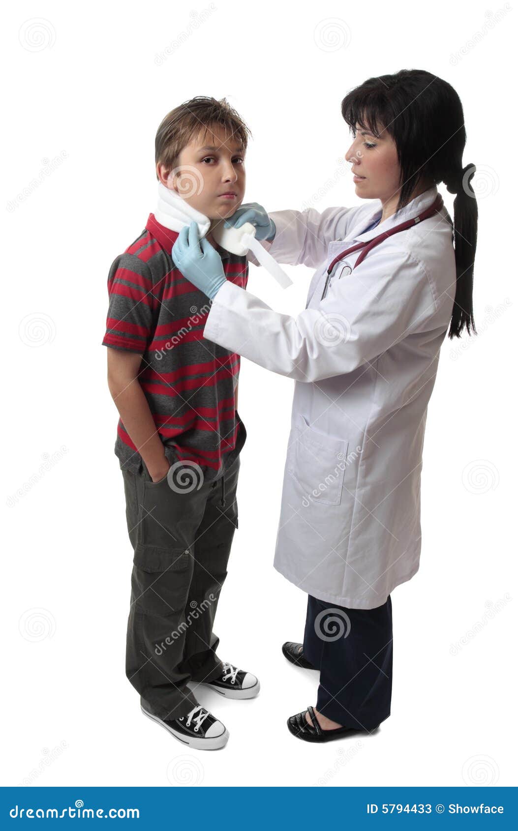 Doctor with neck brace stock image. Image of accident 5794433