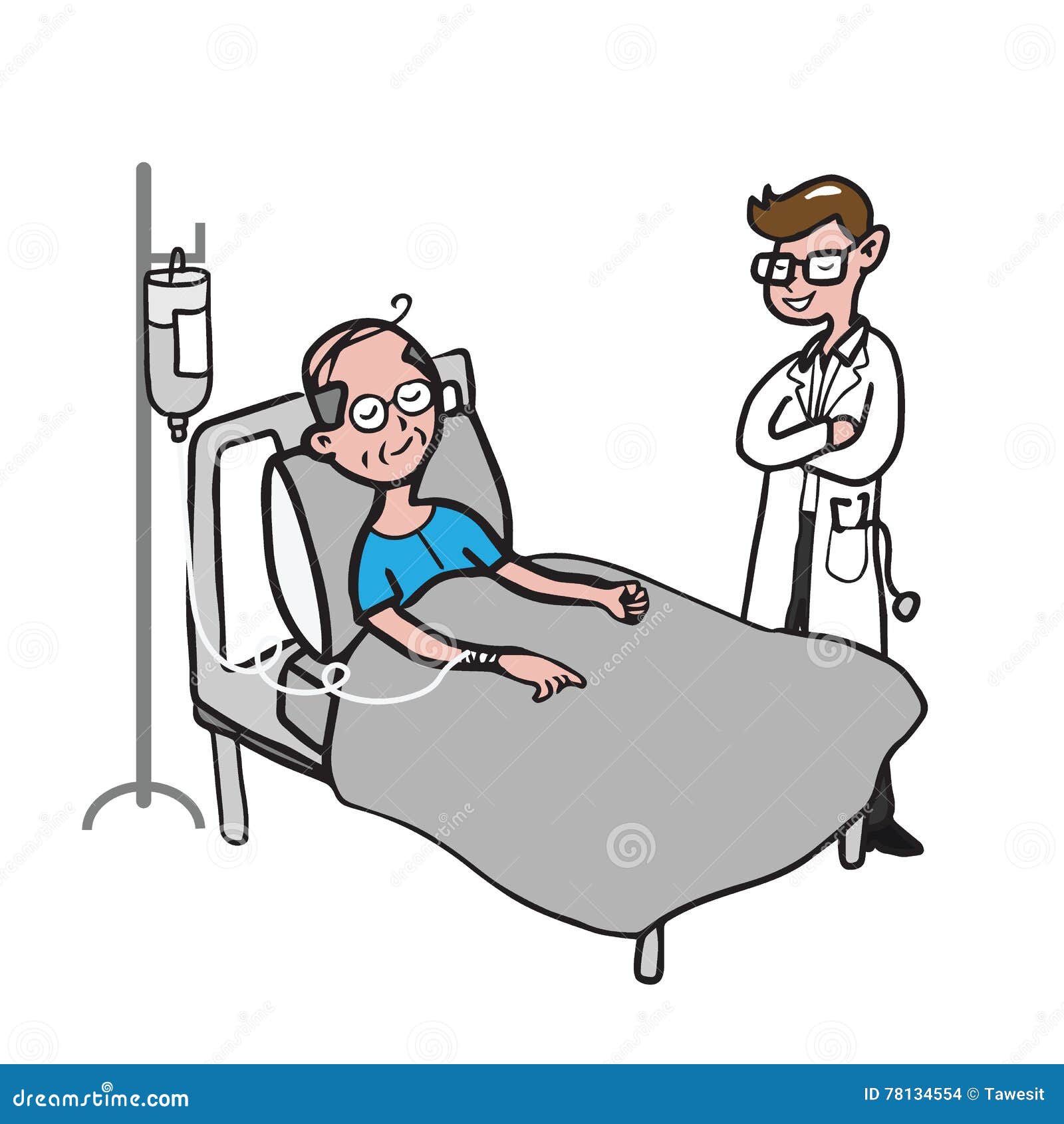 Drawing Cartoon Doctor And Nurse Visiting Patient Original Elements PNG  Images | AI Free Download - Pikbest