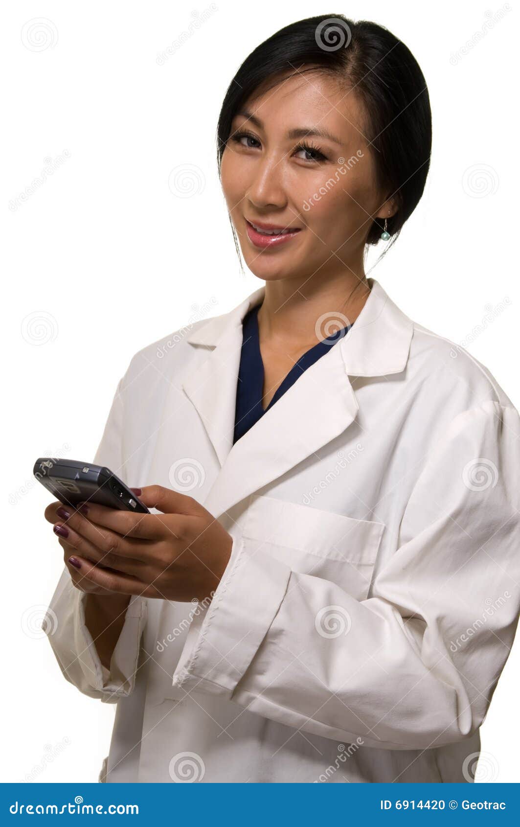 Doctor with a pager stock photo. Image of pretty, practice 6914420