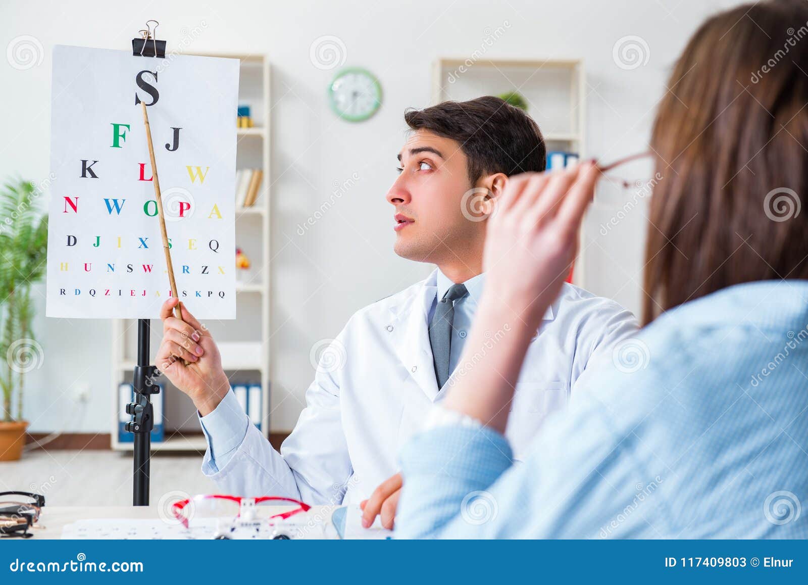 The Doctor with Patient at Eye Exam Stock Image Image of eyesight