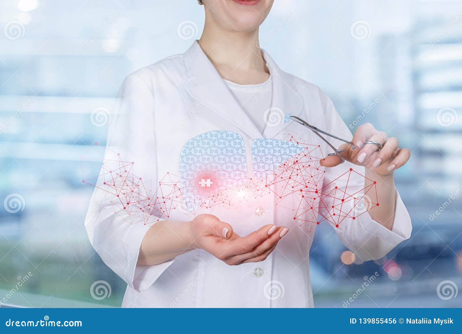 a doctor performing liver treatment