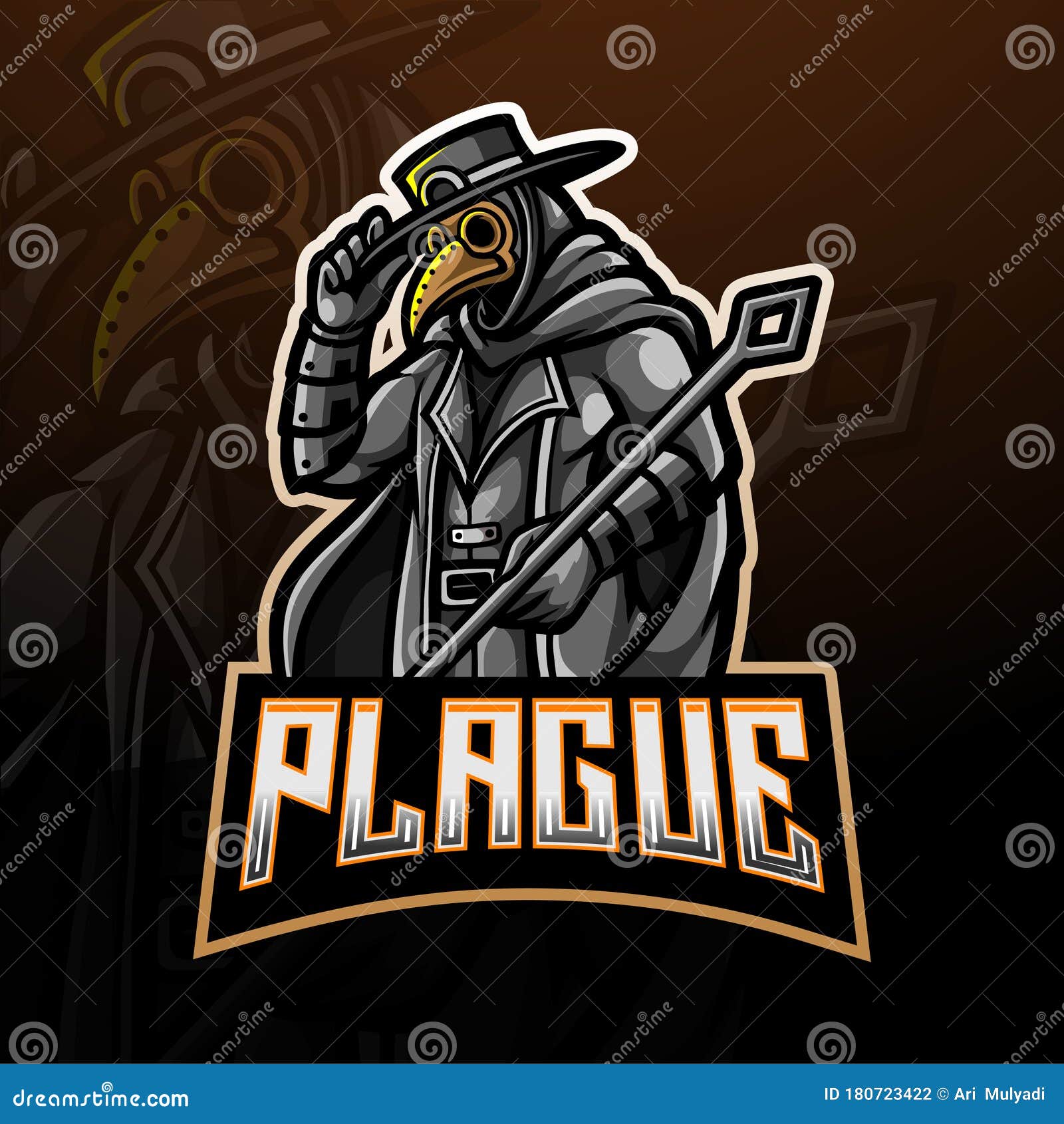 Plague esport logo mascot design Royalty Free Vector Image