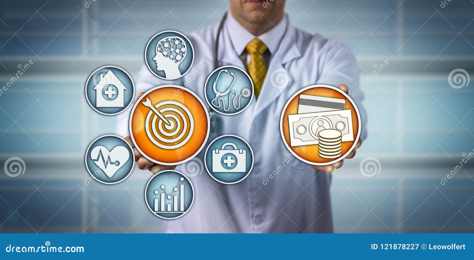 Doctor Presenting ValueBased Healthcare Model Stock Image Image of