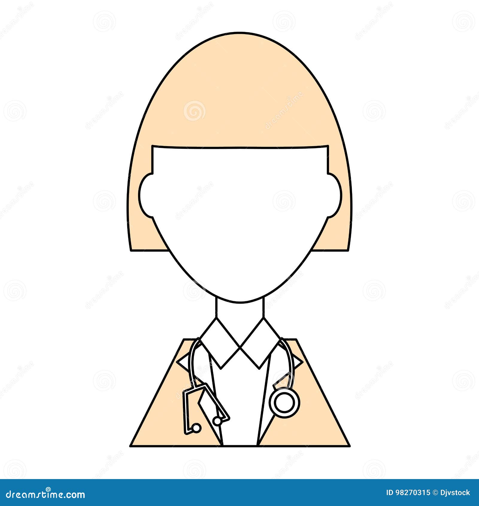 Doctor profile cartoon stock vector. Illustration of faceless - 98270315
