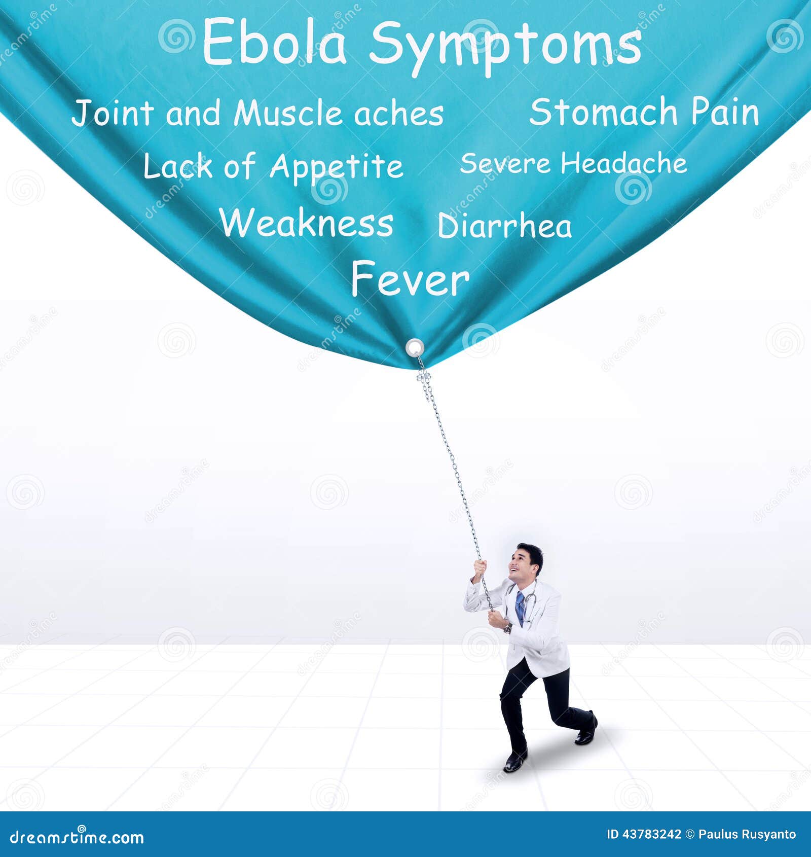 Doctor Pulling Ebola Symptoms Banner Stock Illustration Illustration