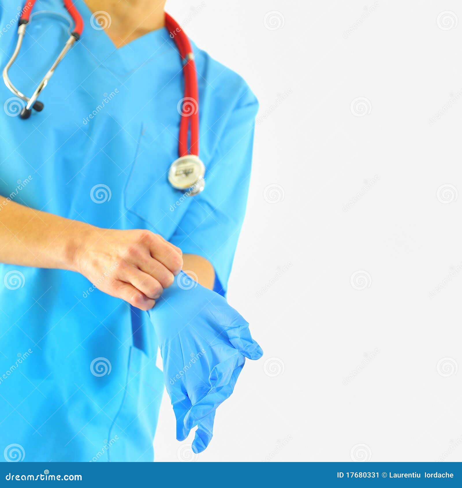 Doctor Putting on Medical Gloves Stock Image Image of health, human