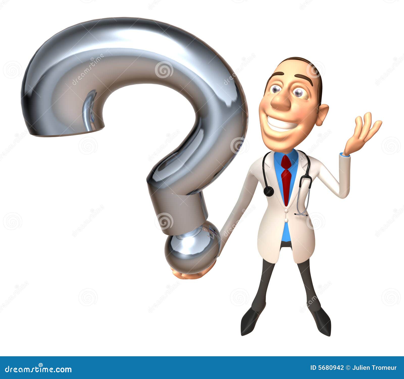 Doctor with a question stock illustration. Image of clinic 5680942