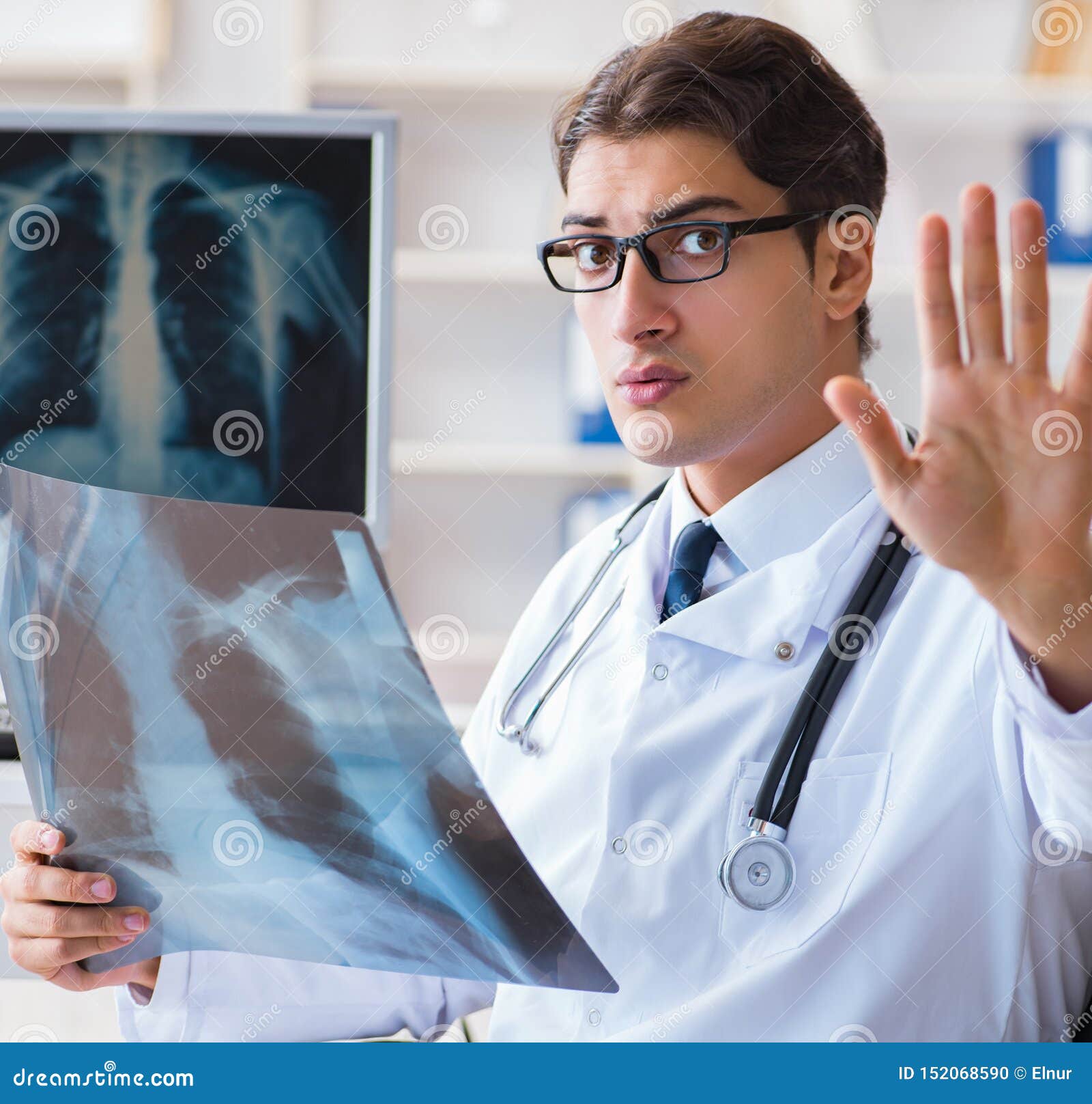 Doctor Radiologist Looking at Xray Images Stock Photo Image of