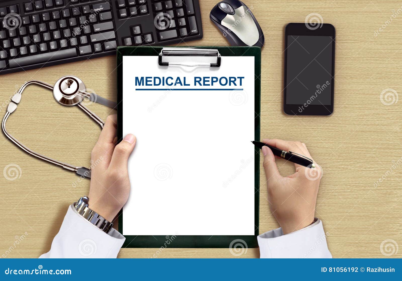 Doctor Reading Medical Chart Stock Photo - Image of doctor ...