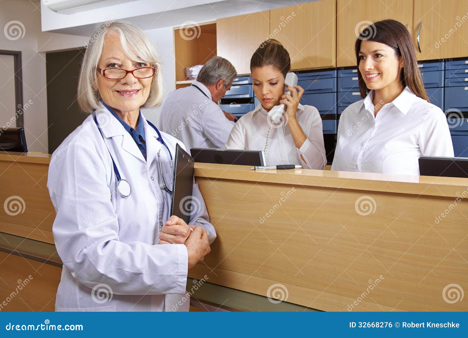 Hospital Receptionist Hospital Receptionist Doctor and receptionist in hospital