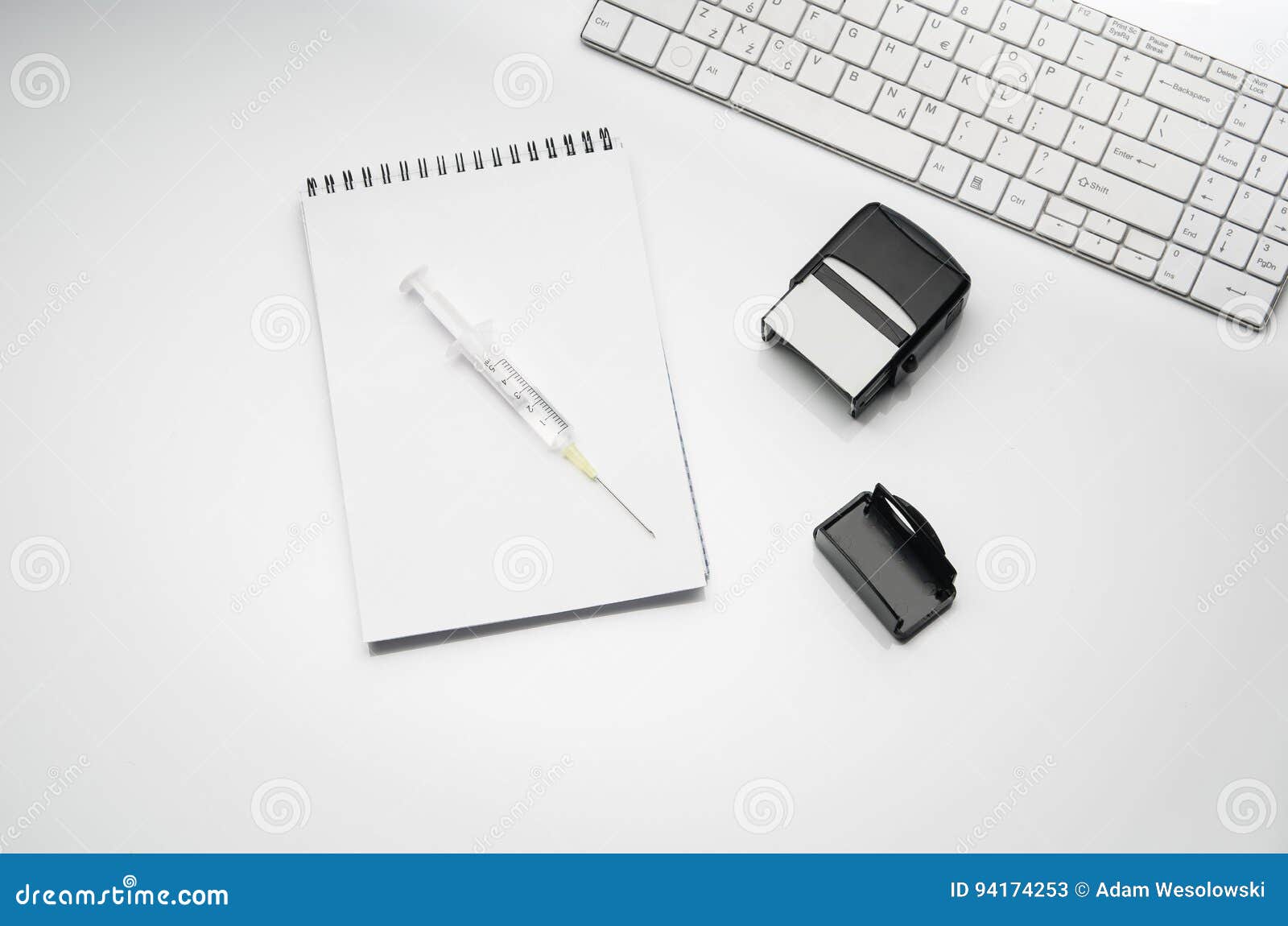 Doctor`s Desk with Accessories and Products. Top View Photograph Stock Image - Image of doctor, table: 94174253
