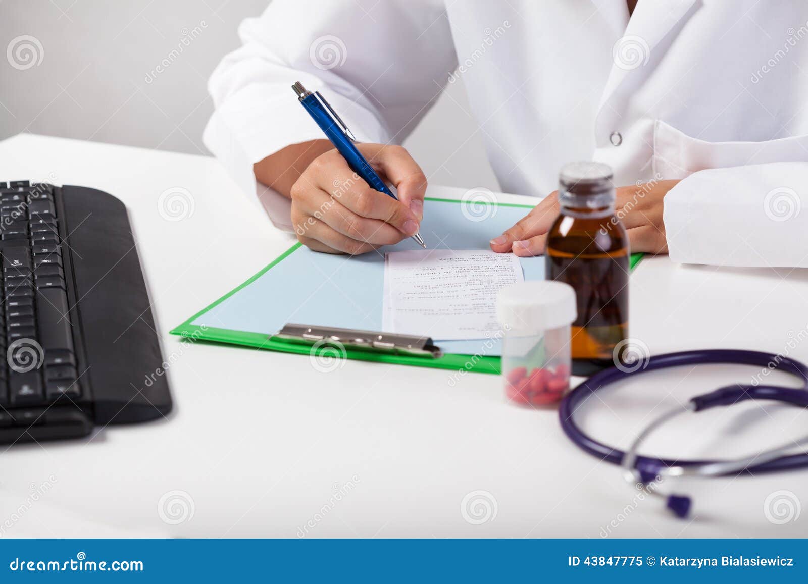 Doctor S Hands Delivering Prescription Stock Image Image of
