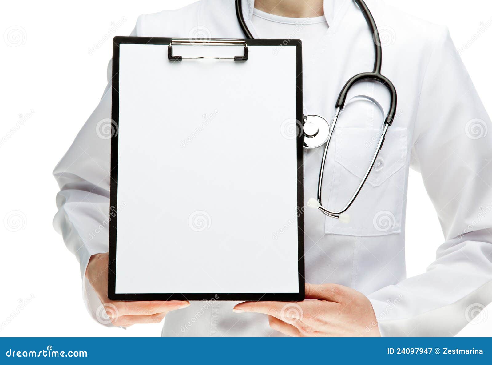 Sluiting rekenkundig Statistisch Doctor S Hands Holding Clipboard with Paper Stock Image - Image of closeup,  doctor: 24097947
