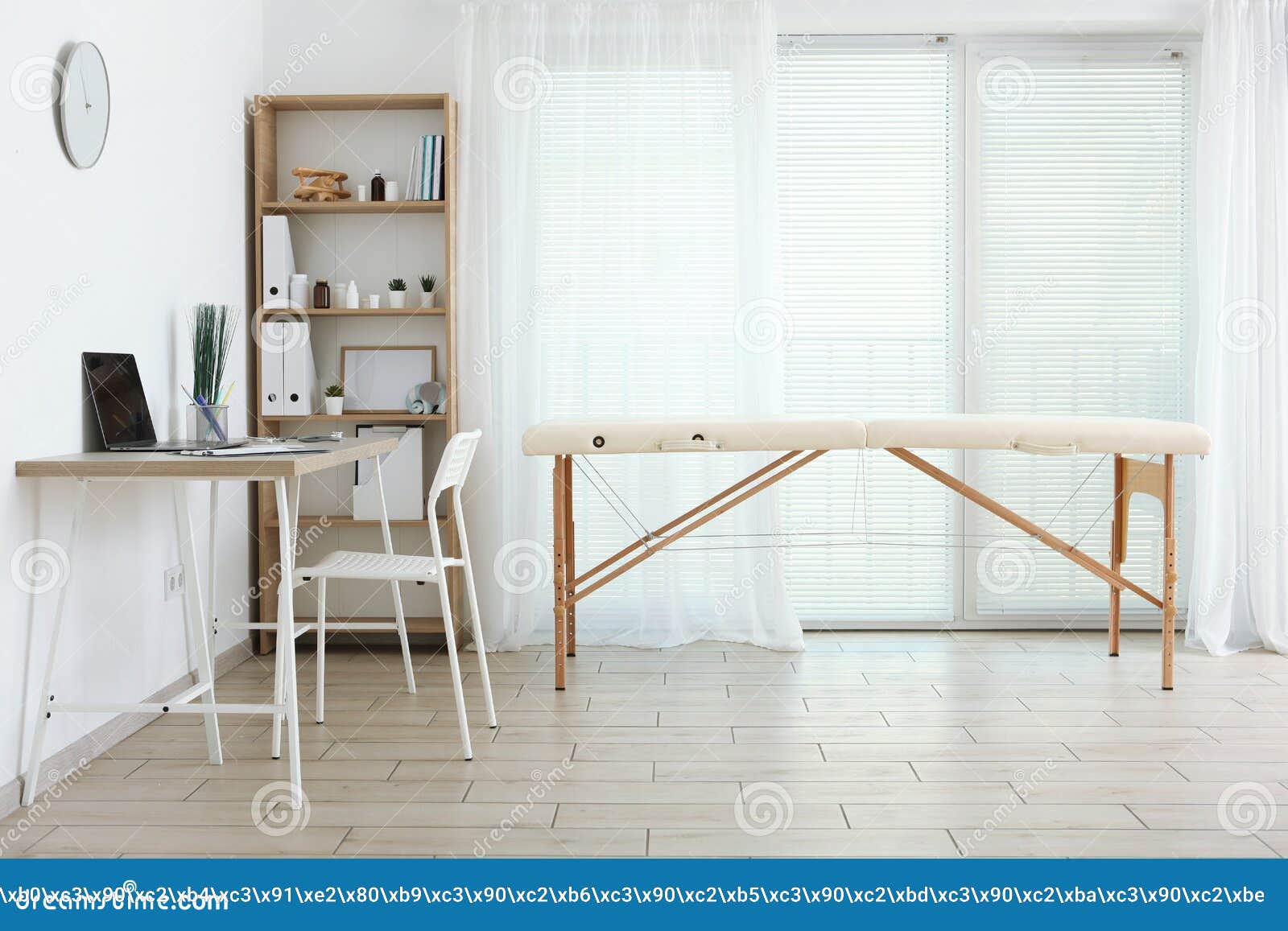 Doctor`s Office with Couch and Work Table. Doctor`s Workplace Stock