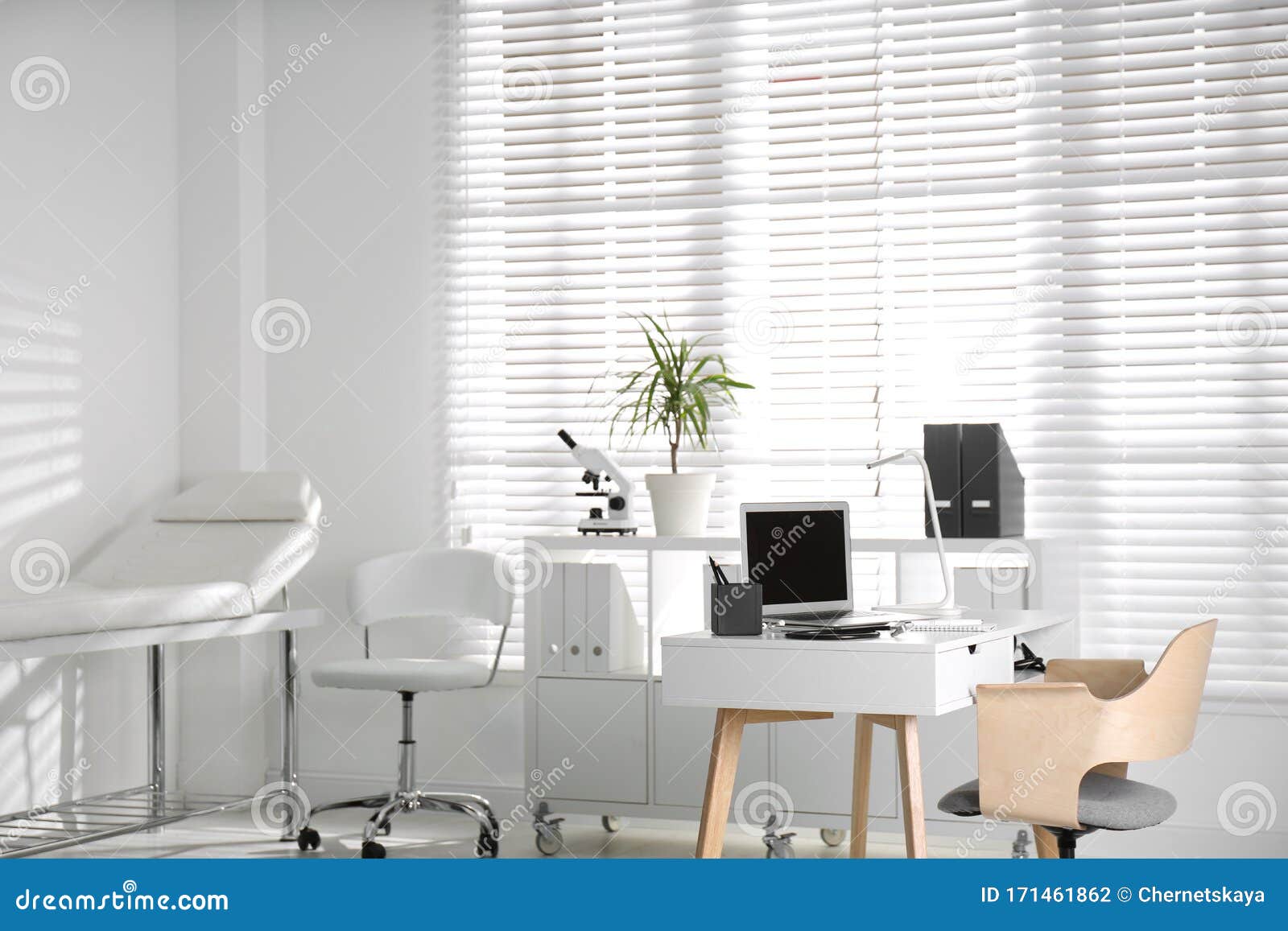 doctor`s office interior with workplace in clinic