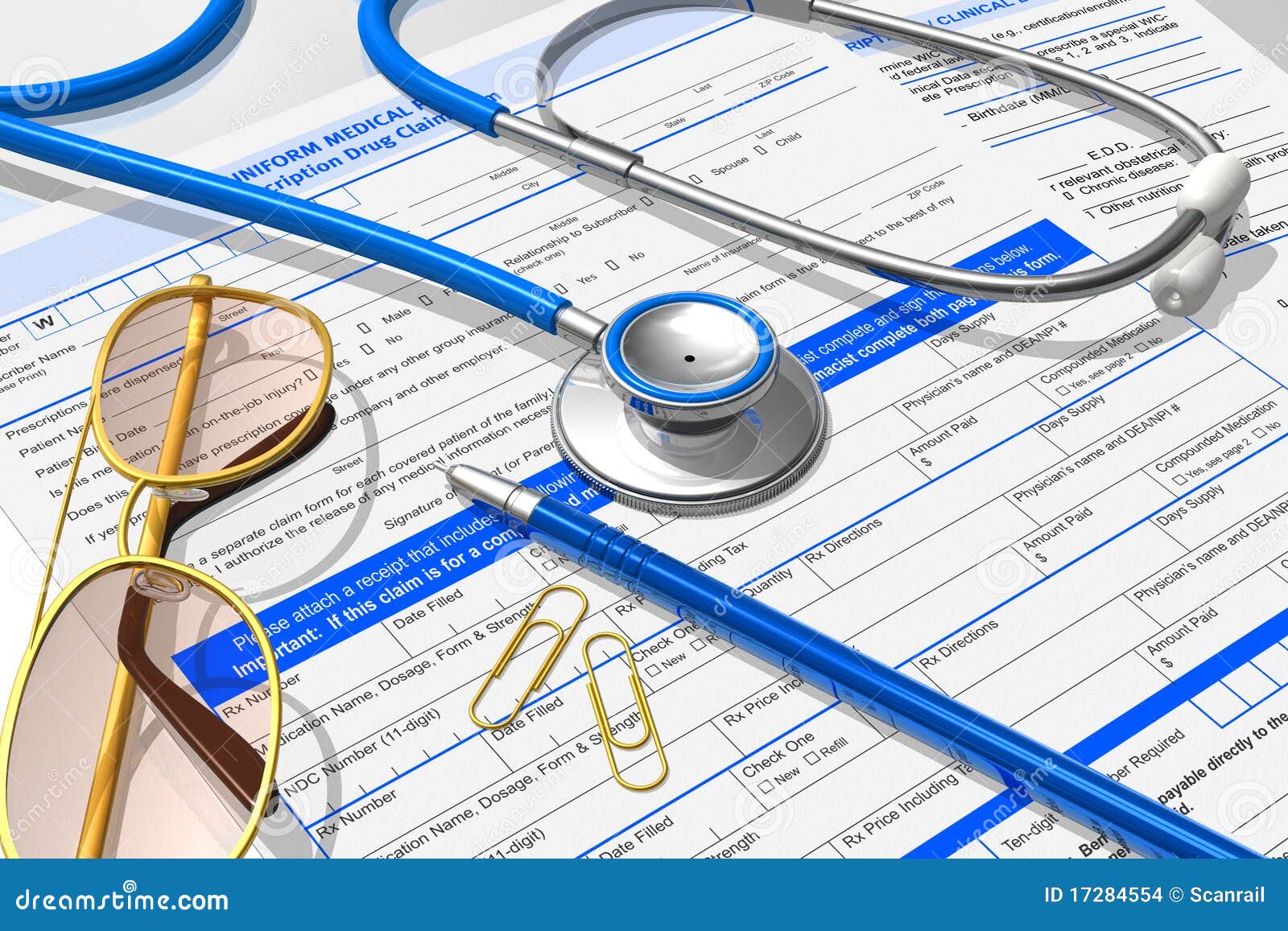 Doctor's paperwork stock illustration. Image of insurance 17284554